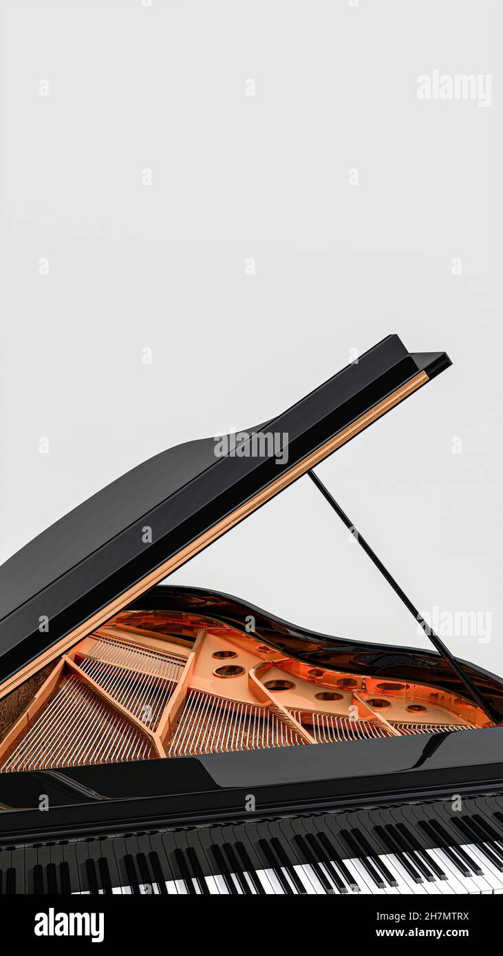 grand piano isolated on white background 3d illustration Stock Photo ...