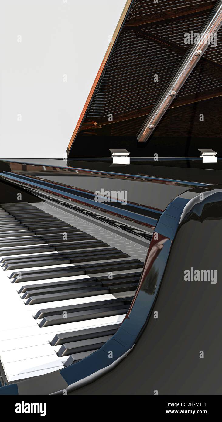 grand piano isolated on white background 3d illustration Stock Photo ...