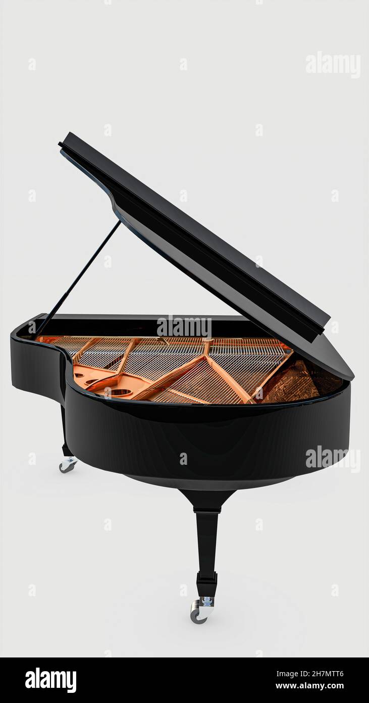 grand piano isolated on white background 3d illustration Stock Photo ...