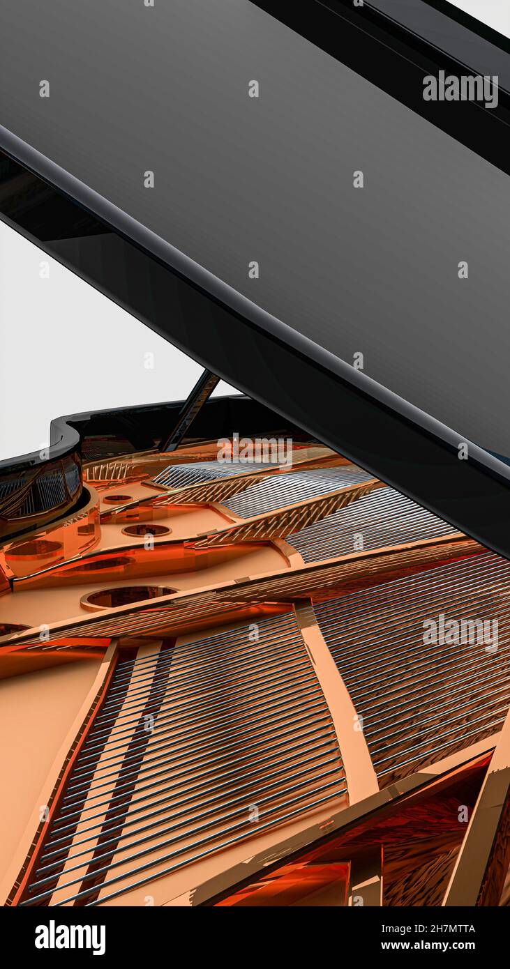 grand piano isolated on white background 3d illustration Stock Photo ...