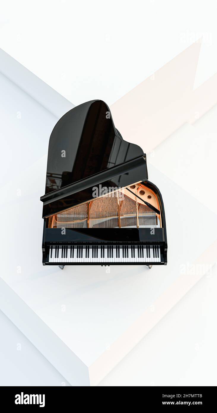 grand piano isolated on white background 3d illustration Stock Photo ...