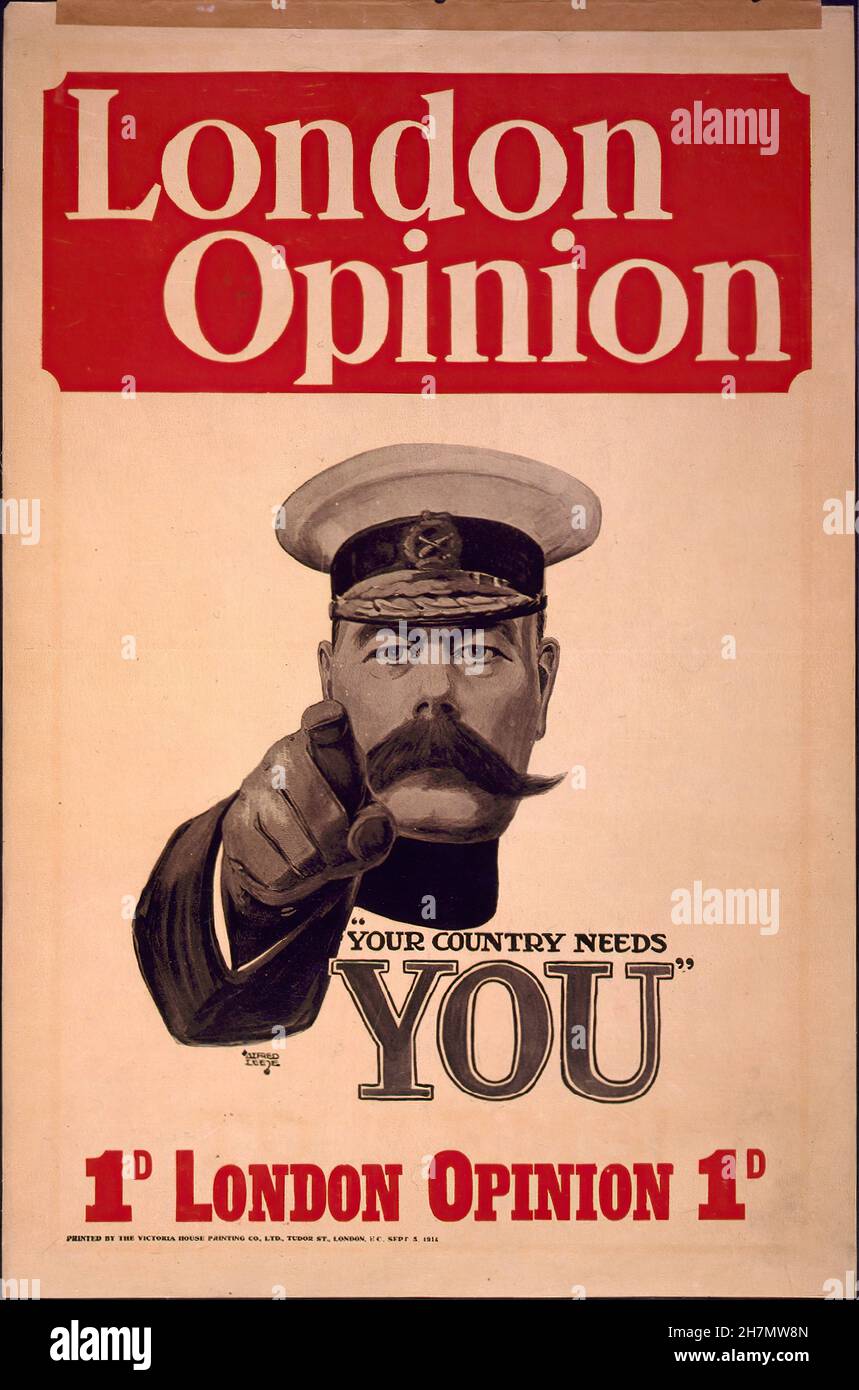 Enlist Poster - British World War One Propaganda - 03 Stock Photo - Alamy