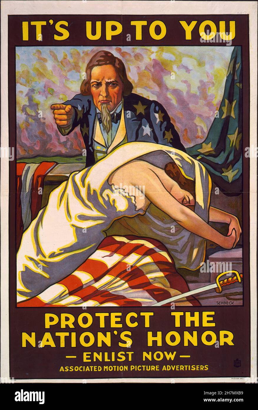 Enlist Poster - U.S World War One Propaganda - 191Ñ… - 01 Stock Photo ...