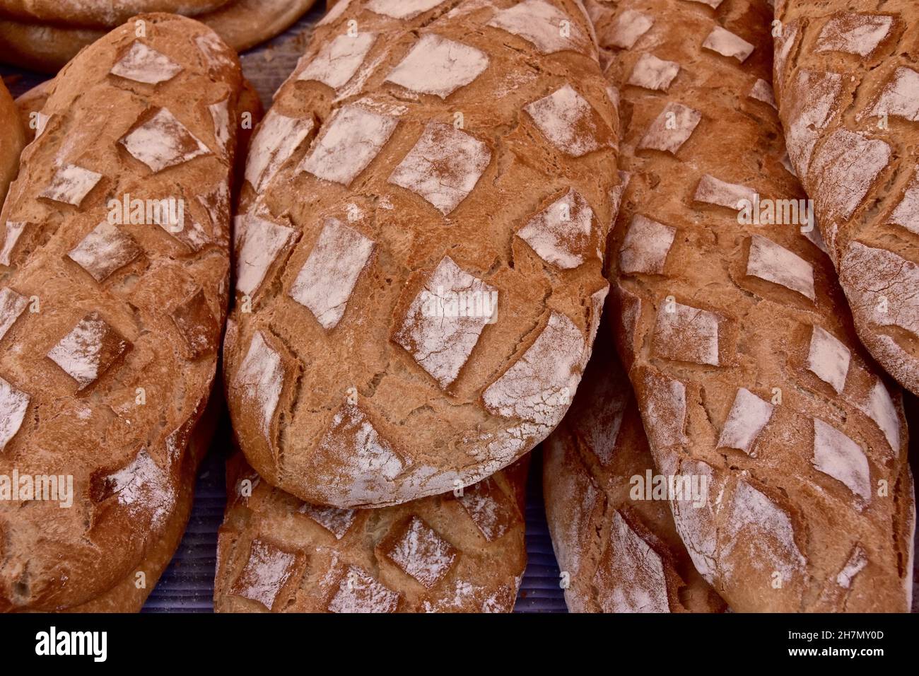 Loaves of bread, breads from sourdough, France Stock Photo Alamy
