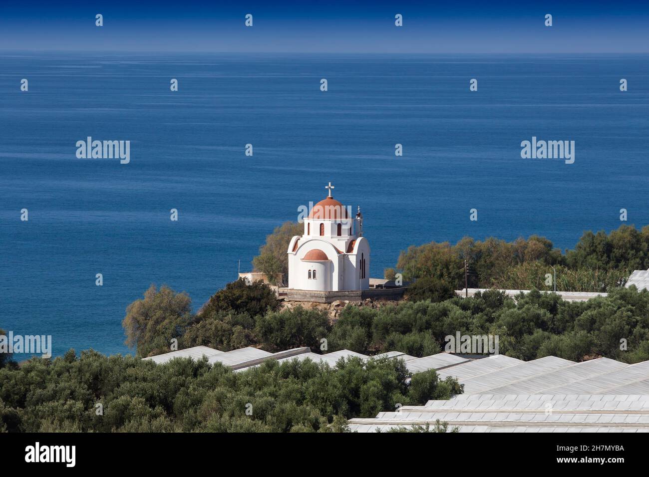 Nea Mirtos church, south coast, Crete, Greece Stock Photo