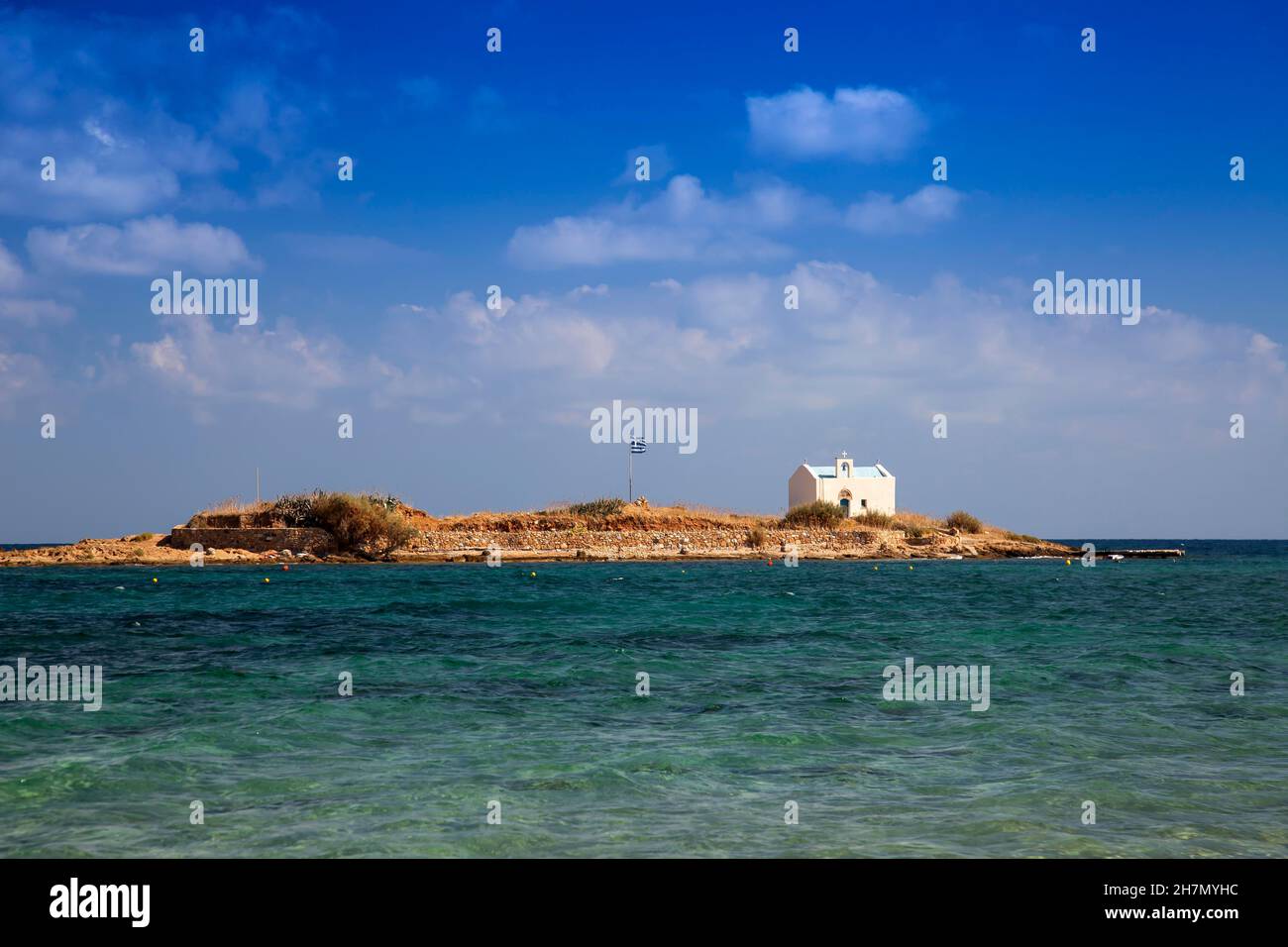 Small Creete Small chapel on a small offshore island, Malia, Crete, Greece Stock ...