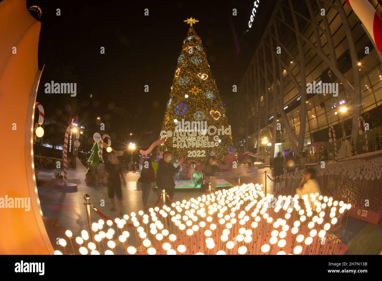 Christmas Day Events 2022 Light And Ball Star Decorate Beautiful On Christmas Tree Celebration 2022  At Central World Department Store For Christmas Day And Happy New Year Event  Stock Photo - Alamy