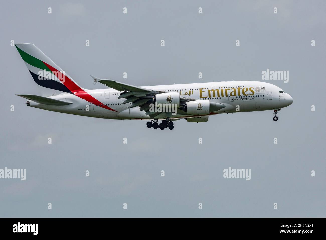 Aircraft Emirates Airbus A380 Stock Photo
