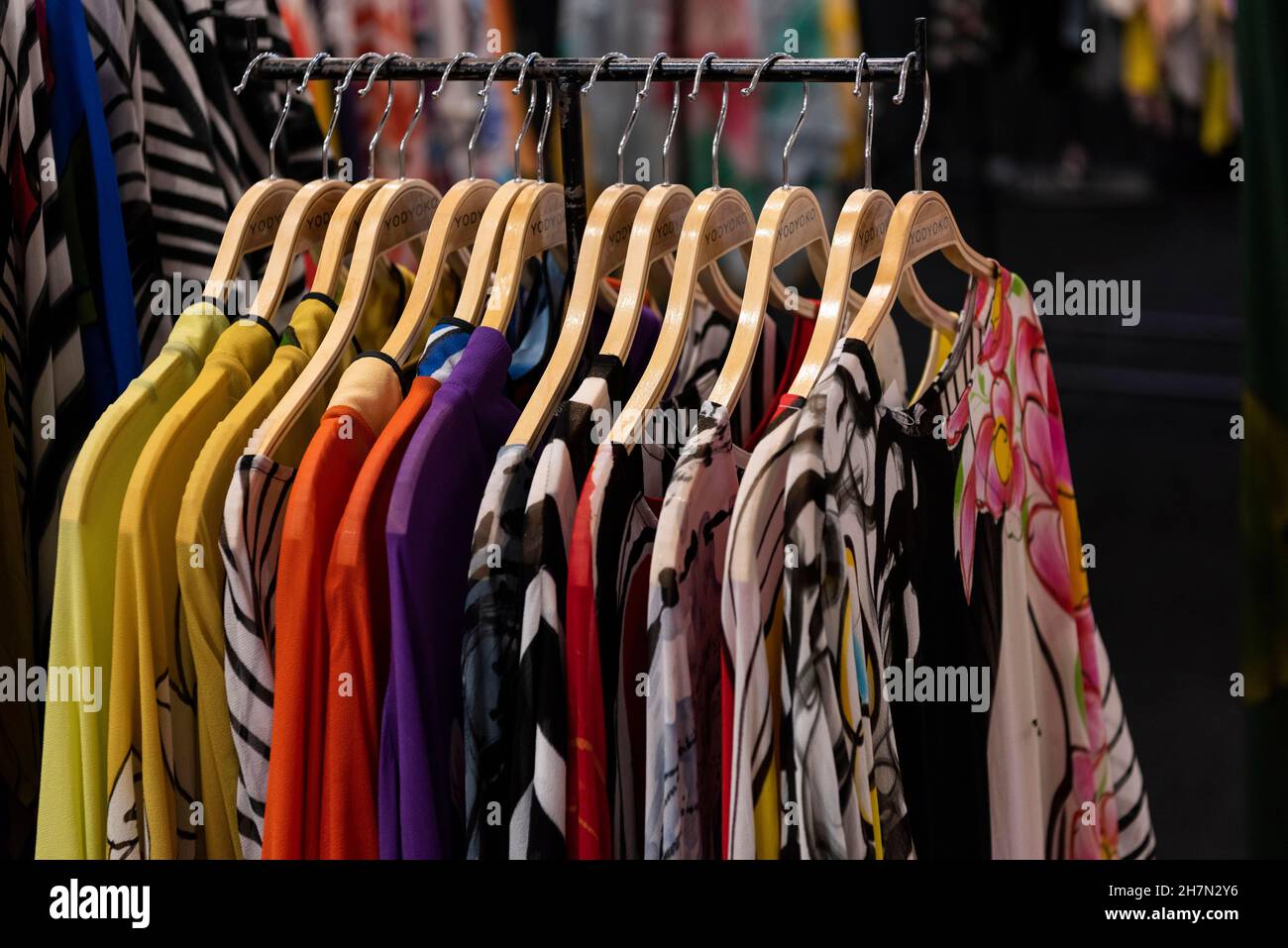 Women's Coloured Dresses Stock Photo