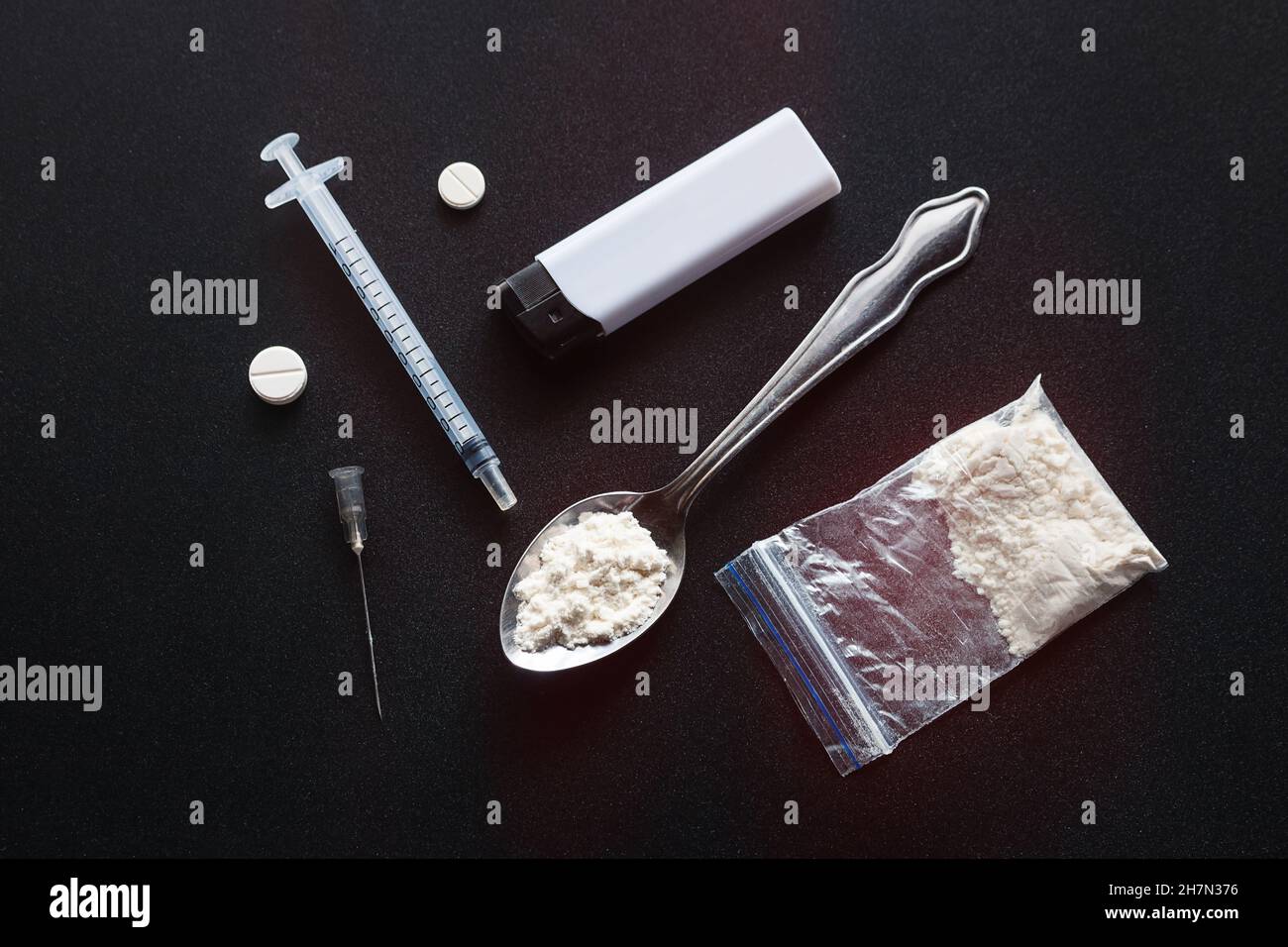 red glow dose heavy drugs concept stop addiction Stock Photo