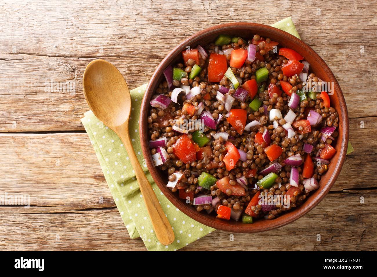 Azifa Recipe Vegan lentil salad Ethiopian Food close up in the plate on ...