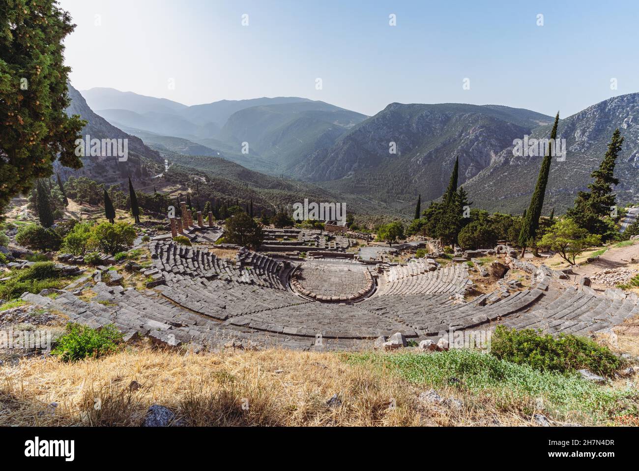 The Ancient Theater Of Delphi Ancient Delphi Delphi Greece Stock The Ancient Theater Of Delphi Ancient Delphi Delphi Greece Stock