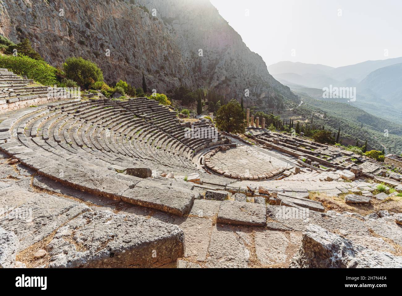 The ancient theater of Delphi, ancient Delphi, Delphi, Greece Stock