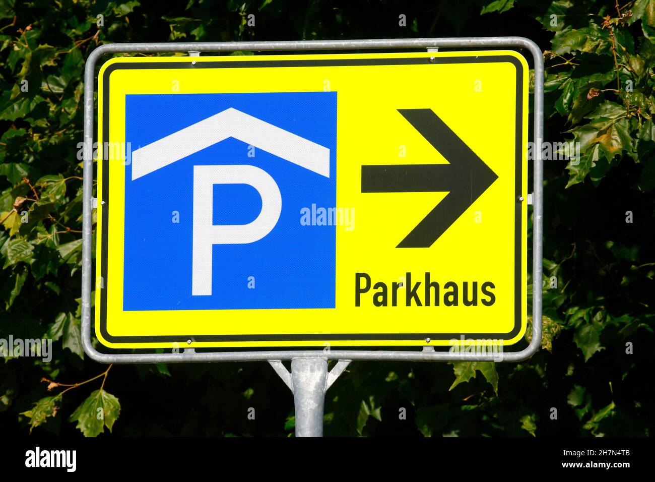 Traffic sign multistorey car park, Germany Stock Photo Alamy