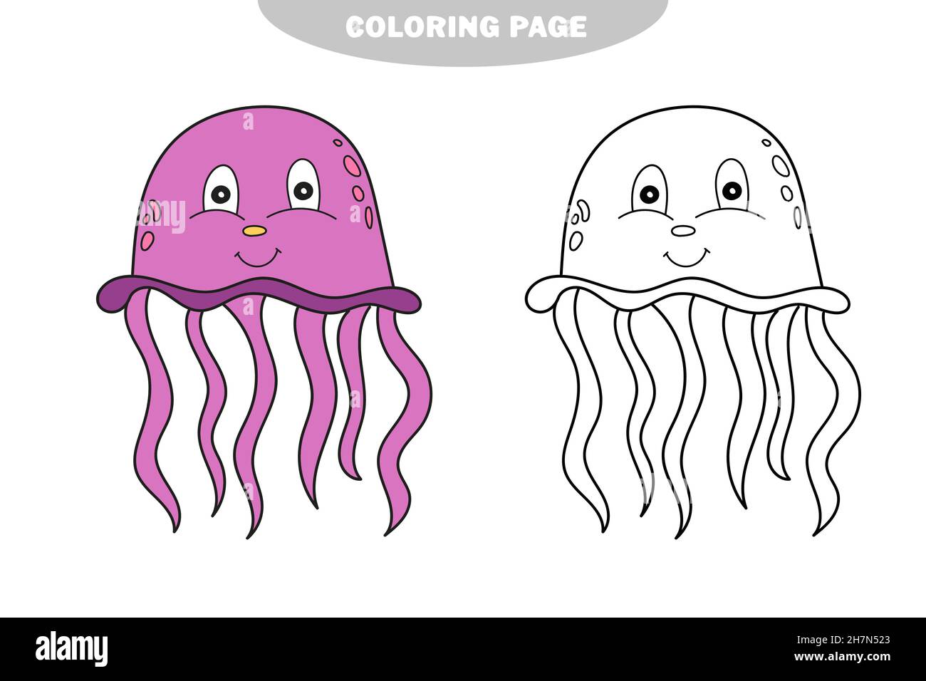 simple coloring page vector drawing worksheet for preschool kids with easy gaming level of difficulty color and black and white version stock vector image art alamy