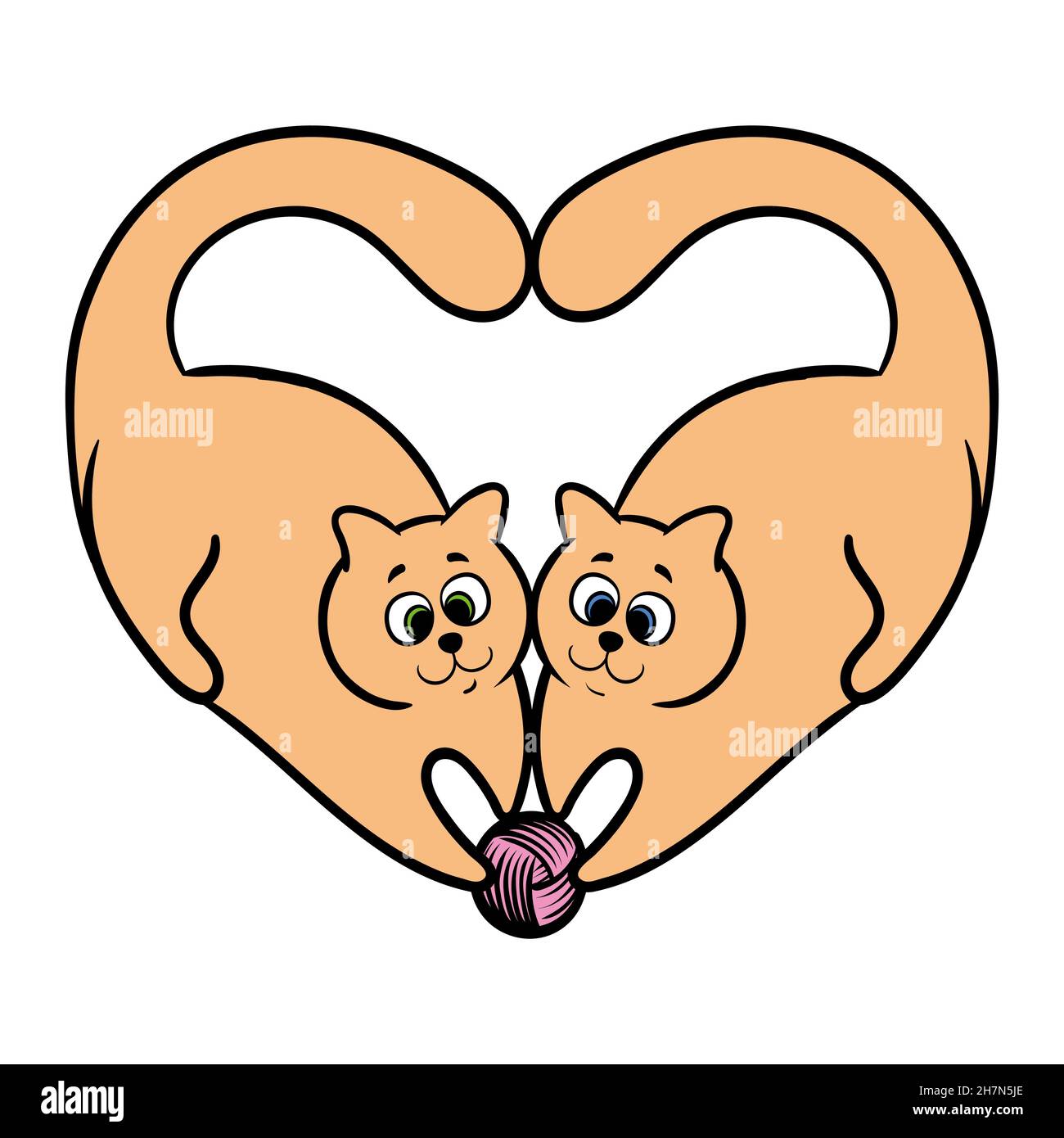 cats with heart icon cartoon vector illustration graphic design Stock  Vector Image & Art - Alamy