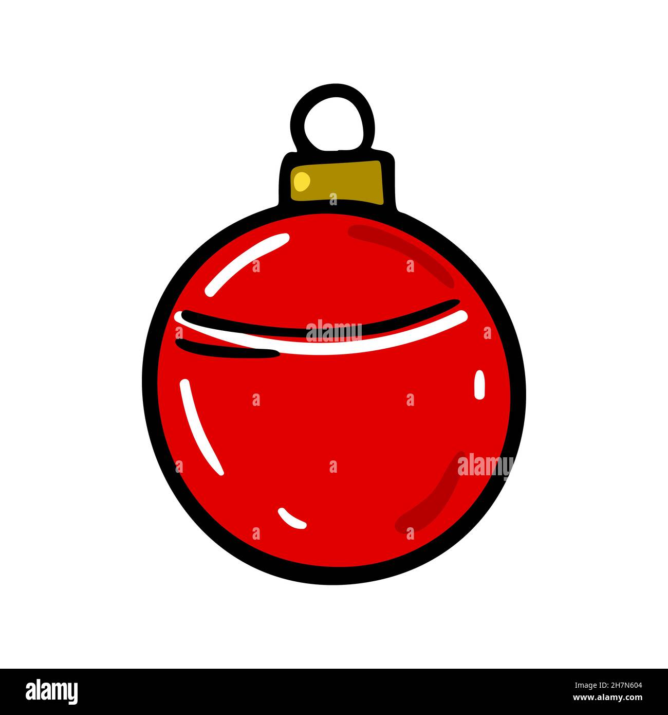 Hand drawn Christmas tree ball. Vector illustration Stock Vector Image ...