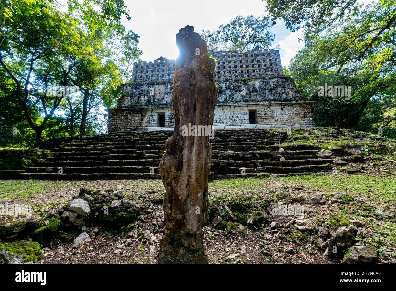 Archeological Maya site Yaxchilan in the jungle of Chiapas, Mexico ...
