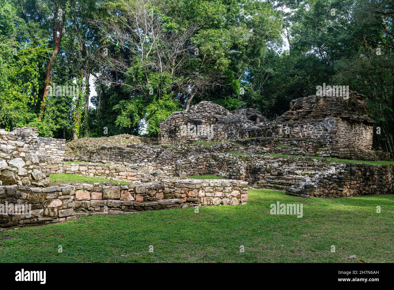 Archeological Maya site Yaxchilan in the jungle of Chiapas, Mexico ...