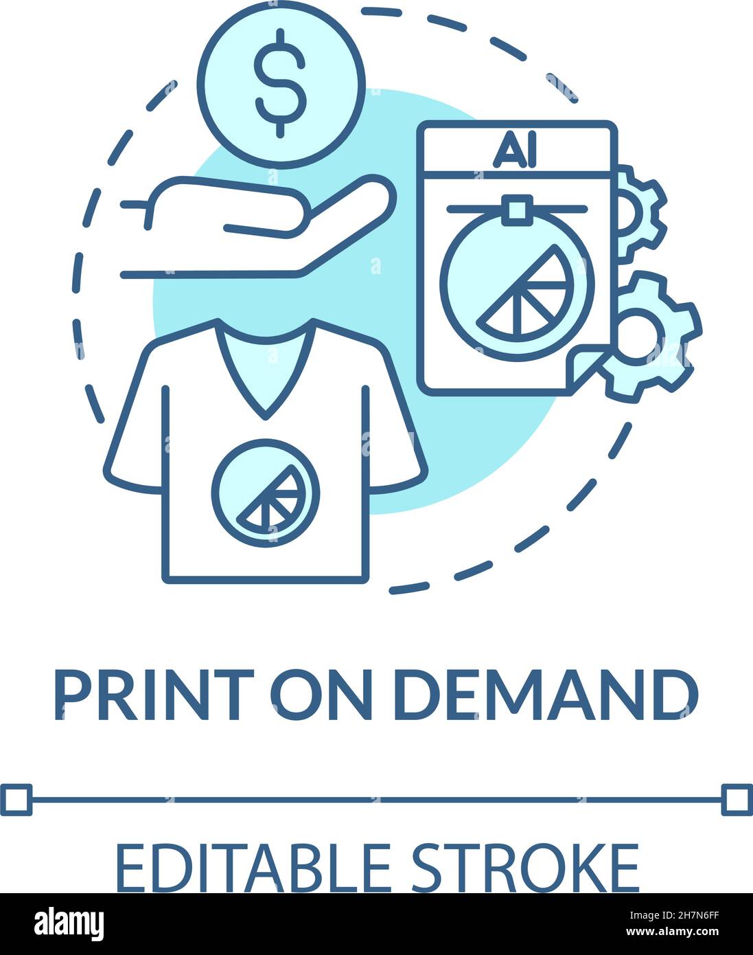 Print on demand blue concept icon Stock Vector Image & Art Alamy