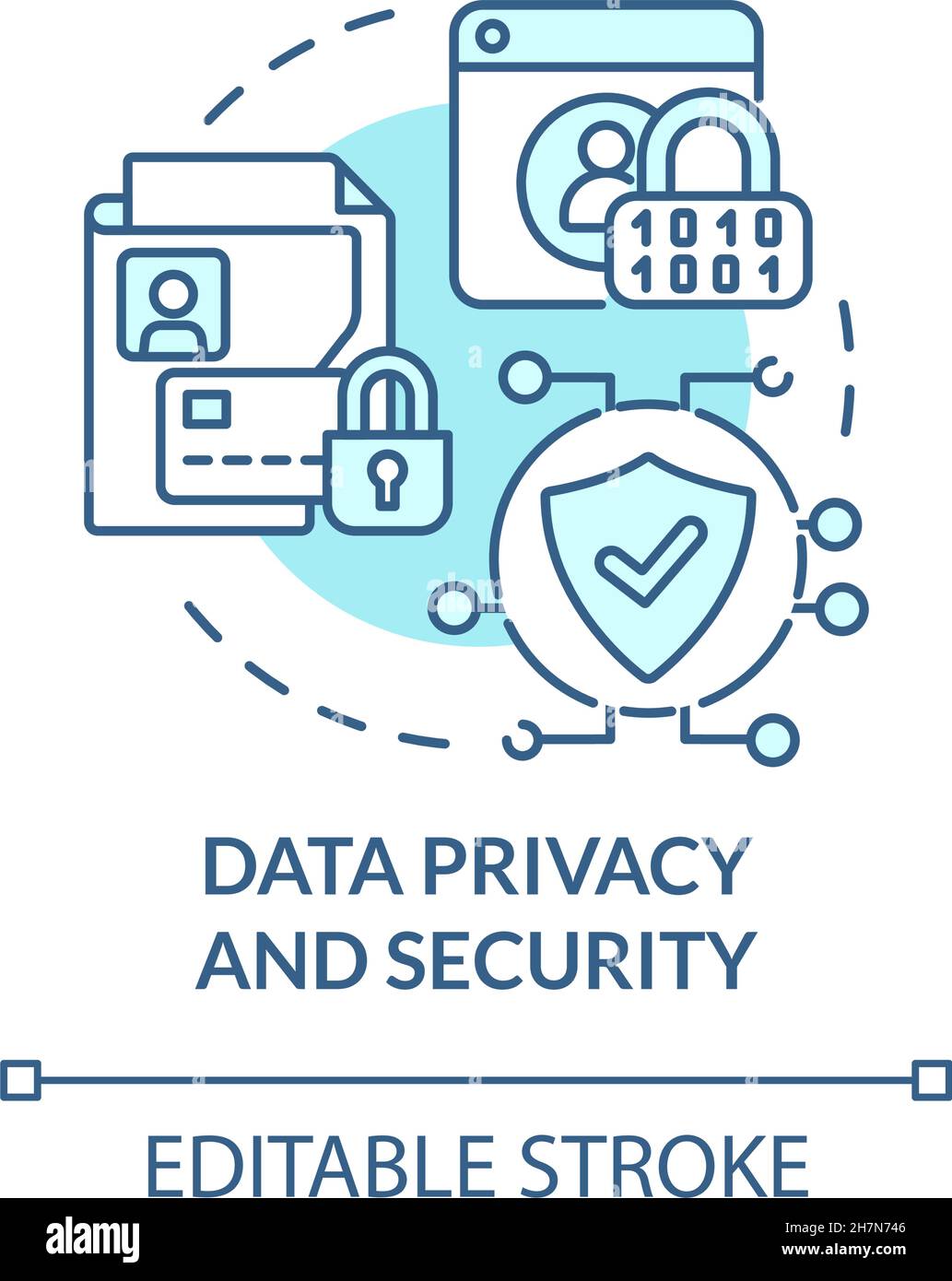 Data privacy and security blue concept icon Stock Vector Image & Art ...