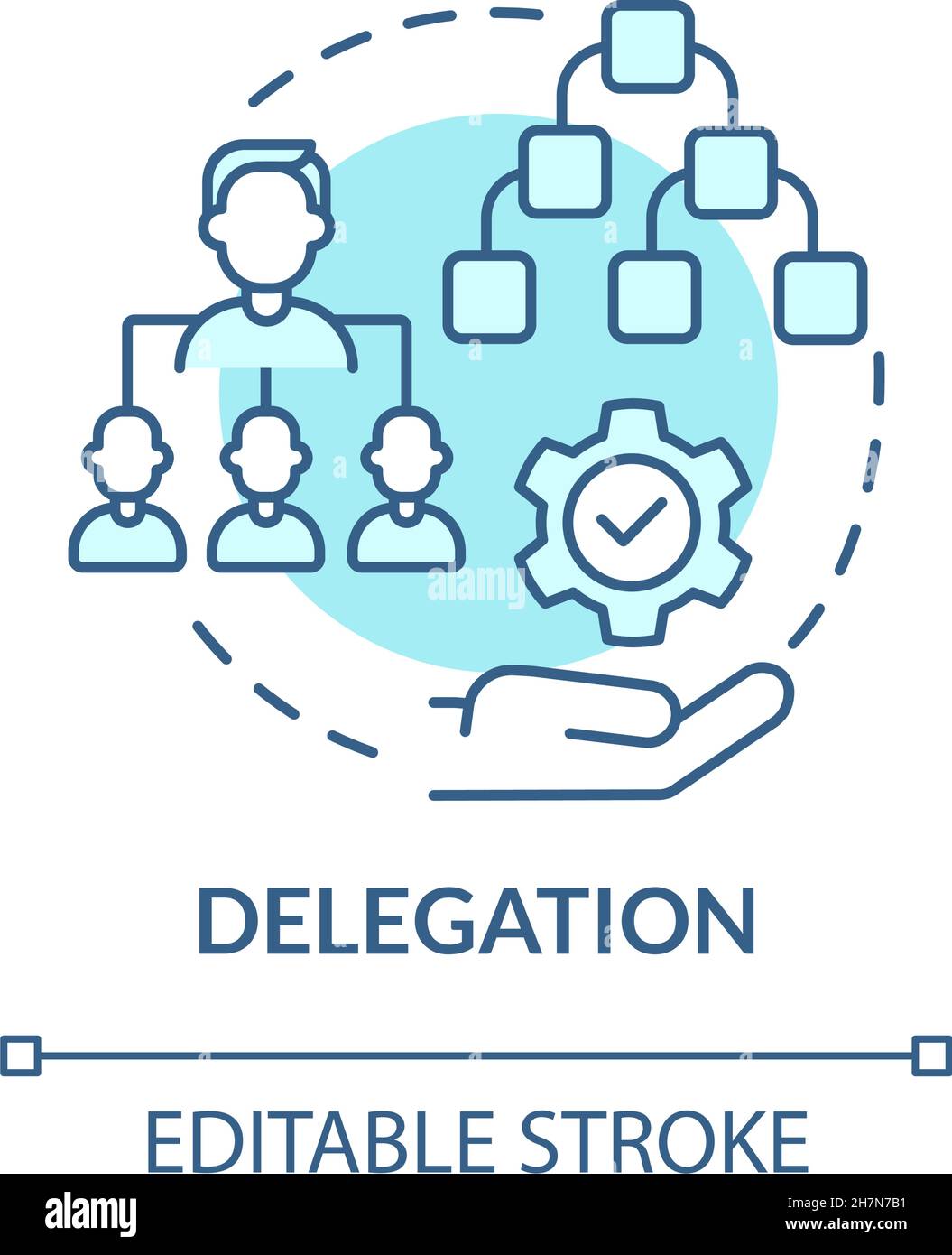 Delegation blue concept icon Stock Vector