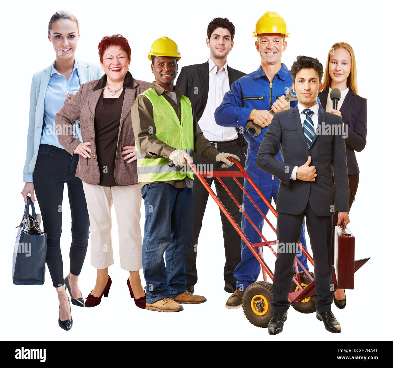 Group of people from different professions as a job market concept Stock Photo