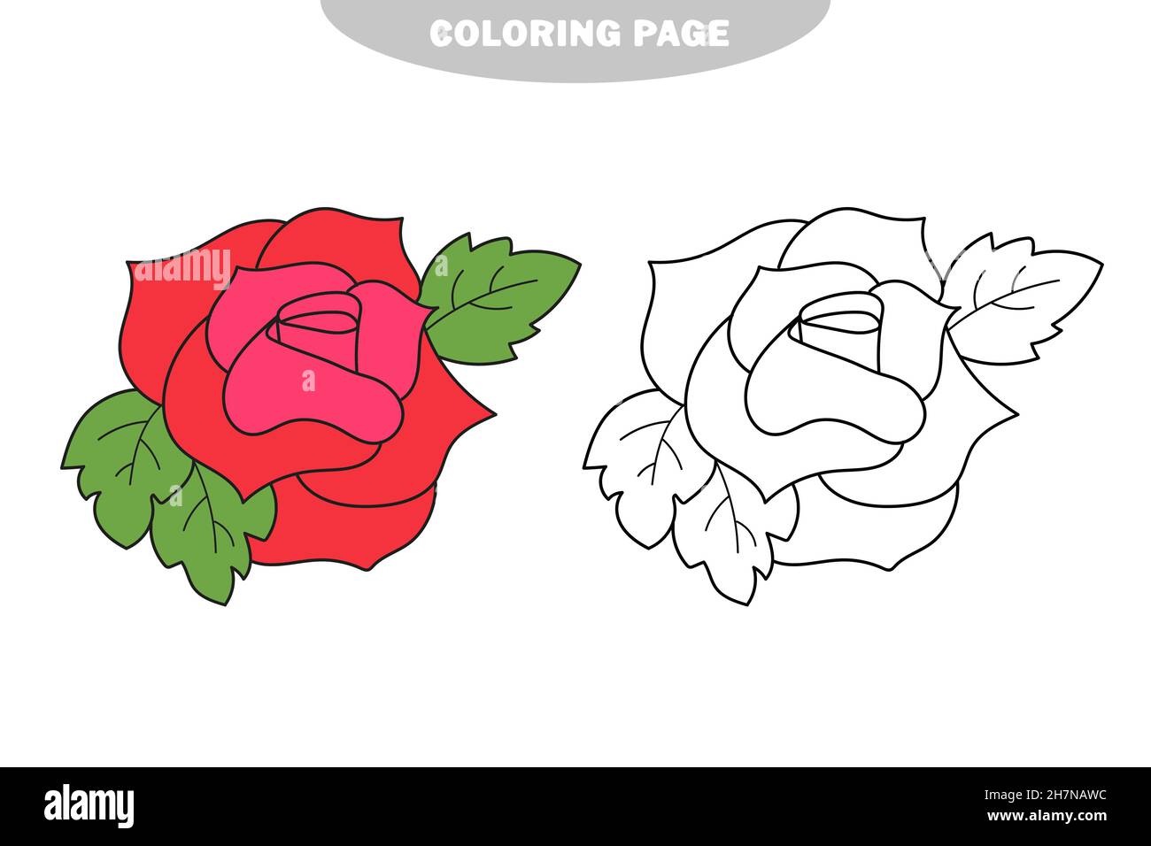 Simple Rose Coloring Page