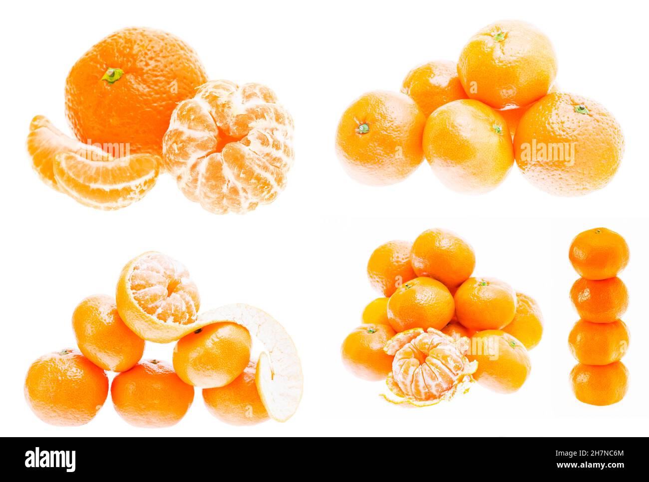 Mandarin Orange Fruits Isolated On White Background. Healthy Food