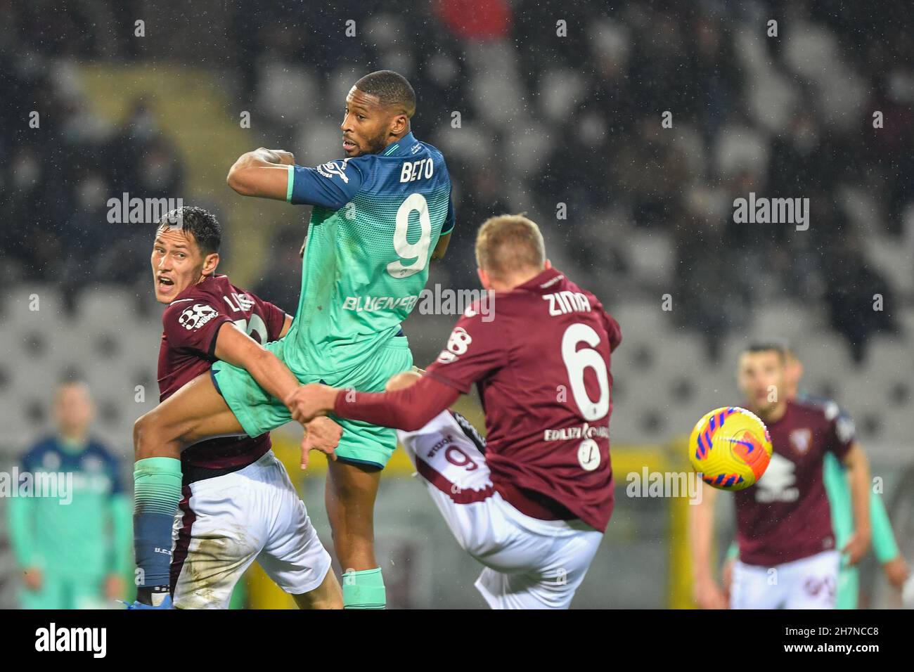 Torino, Italy. 22nd, November 2021. Beto (9) of Udinese seen in the Serie A match between Torino and Udinese at Stadio Olimpico in Torino. (Photo credit: Gonzales Photo - Tommaso Fimiano). Stock Photo