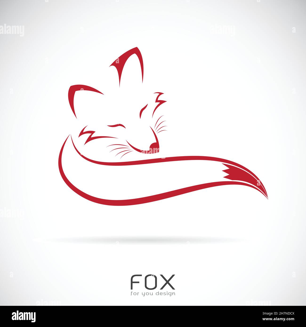 Vector of a red fox design on white background. Wild Animals. Easy editable layered vector illustration. Stock Vector