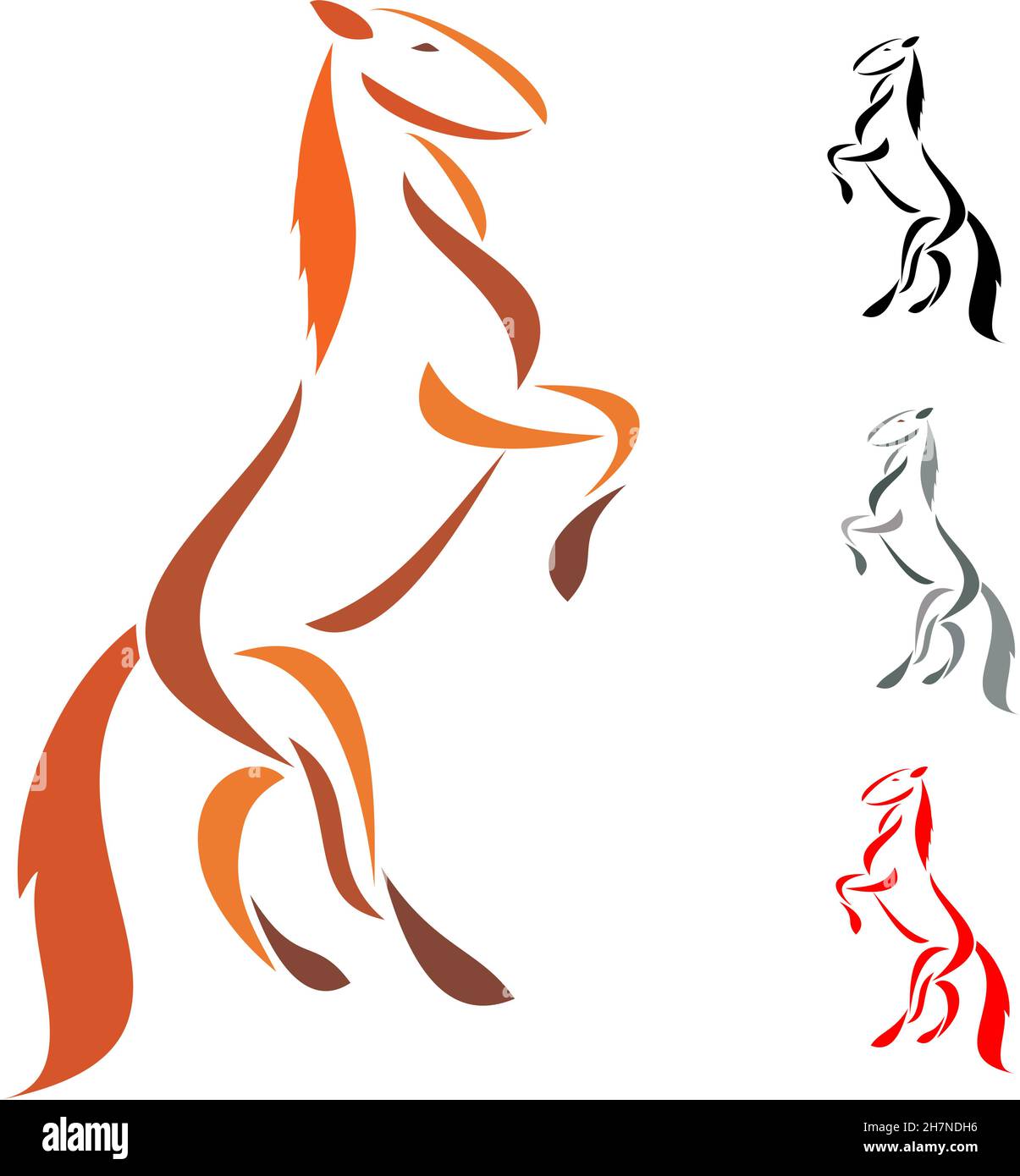 Vector of Horse Mascot Logo. Easy editable layered vector illustration. Wild Animals. Stock Vector