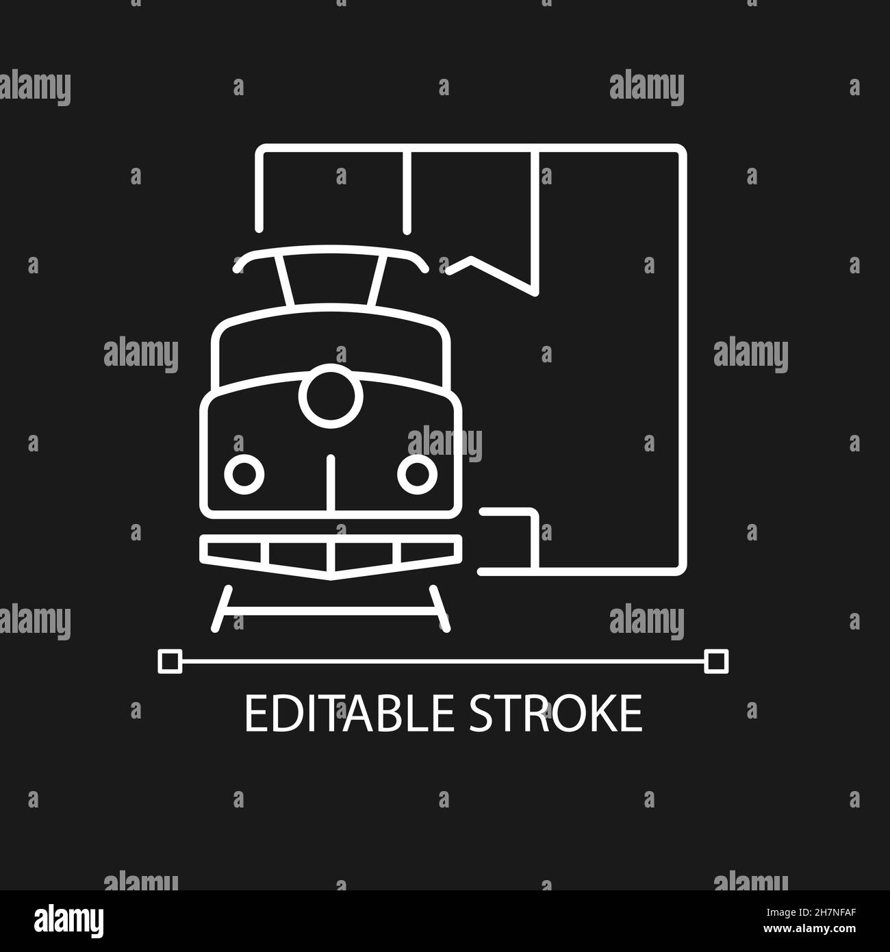 Worldwide rail cargo shipping white linear icon for dark theme Stock ...