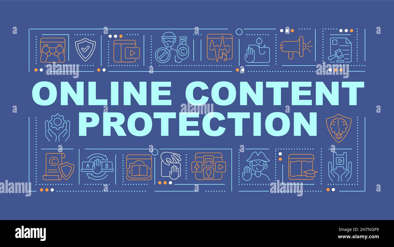 Online content security word concepts banner Stock Vector
