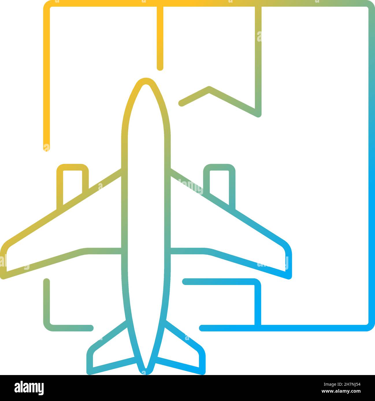 Worldwide air shipping service gradient linear vector icon Stock Vector