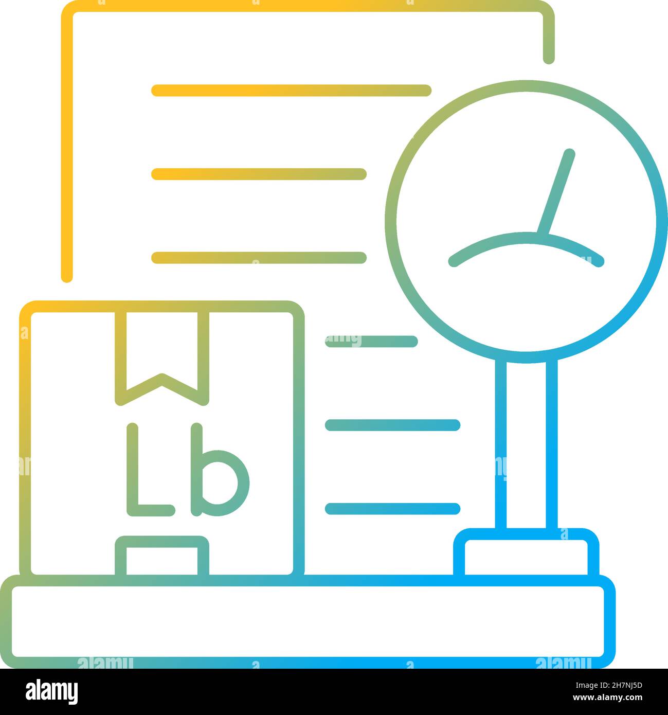 International delivery packing list Lb gradient linear vector icon Stock Vector