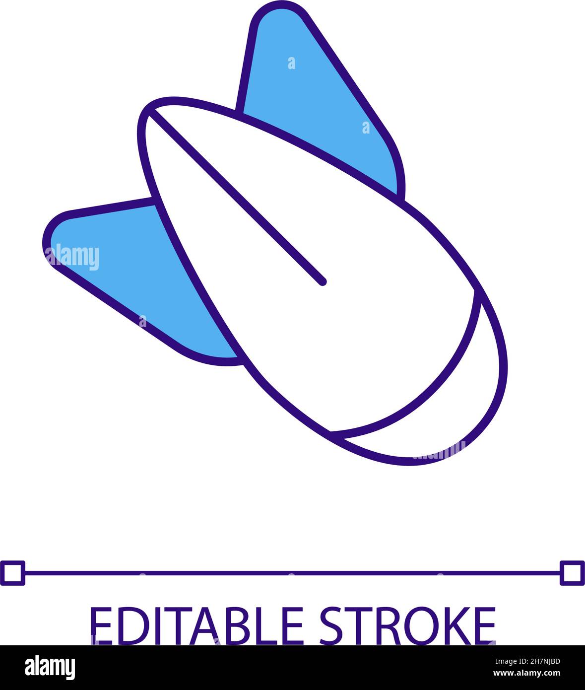 Flying warhead RGB color icon Stock Vector