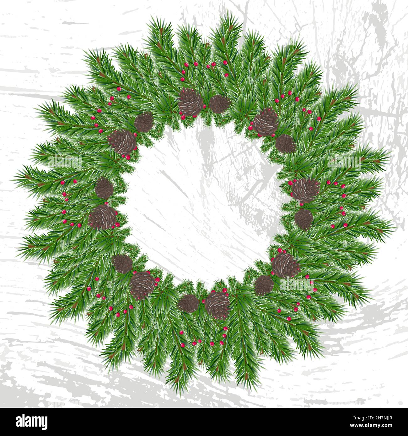 Premium Vector  Greenery christmas garland wreath merry christmas circle  border with golden line nature frame with fir branches isolated on white  background vector decoration design