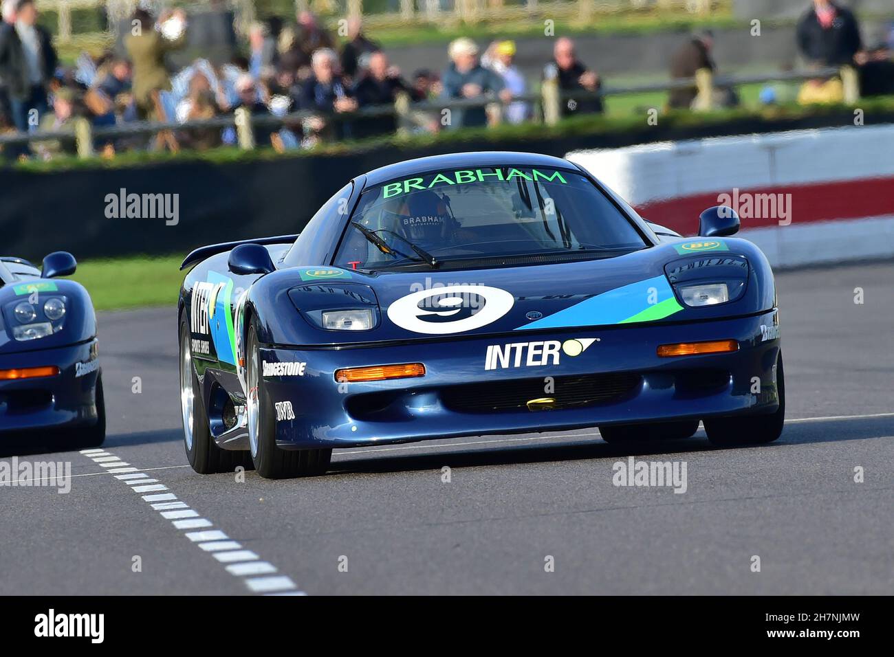 David Brabham, Jaguar XJR-15, Developed from the racing XJR-9 the Jaguar XJR 15 by TWR in 1990, high speed demonstration laps, Goodwood 78th Members M Stock Photo