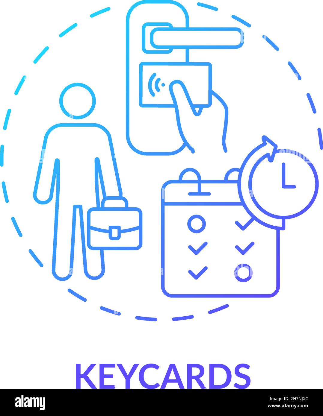 Keycards blue gradient concept icon Stock Vector