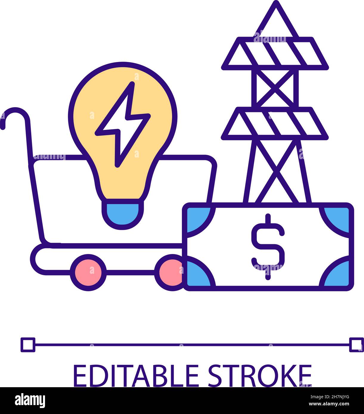 Cost to supply electricity RGB color icon Stock Vector Image & Art Alamy