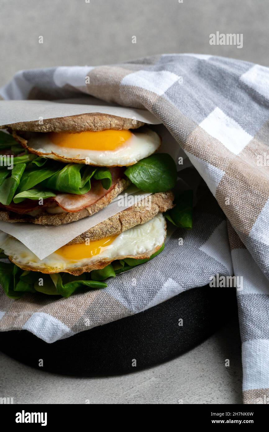 fresh homade healthy egg sandwich Stock Photo - Alamy