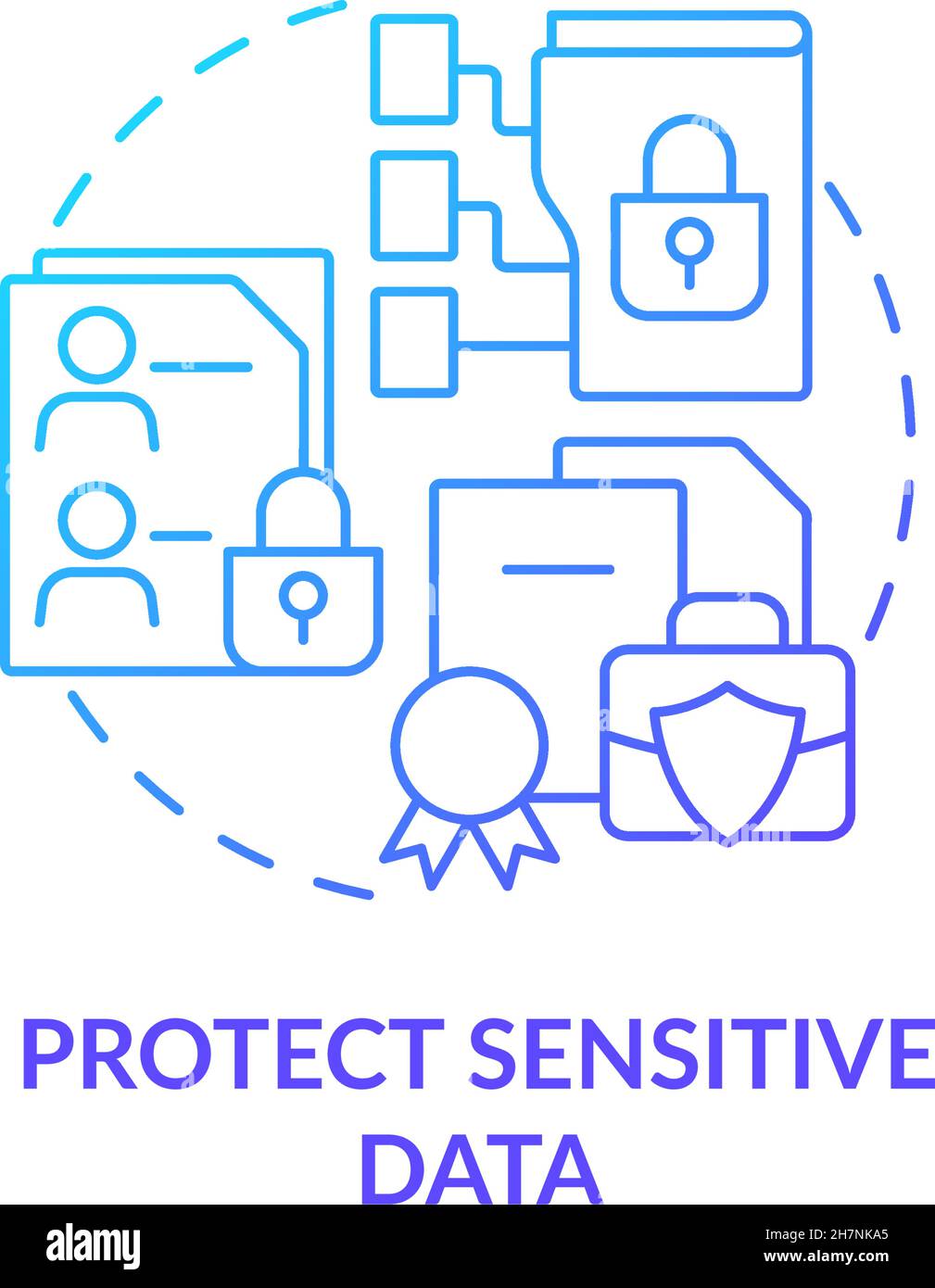 Protect sensitive data blue gradient concept icon Stock Vector