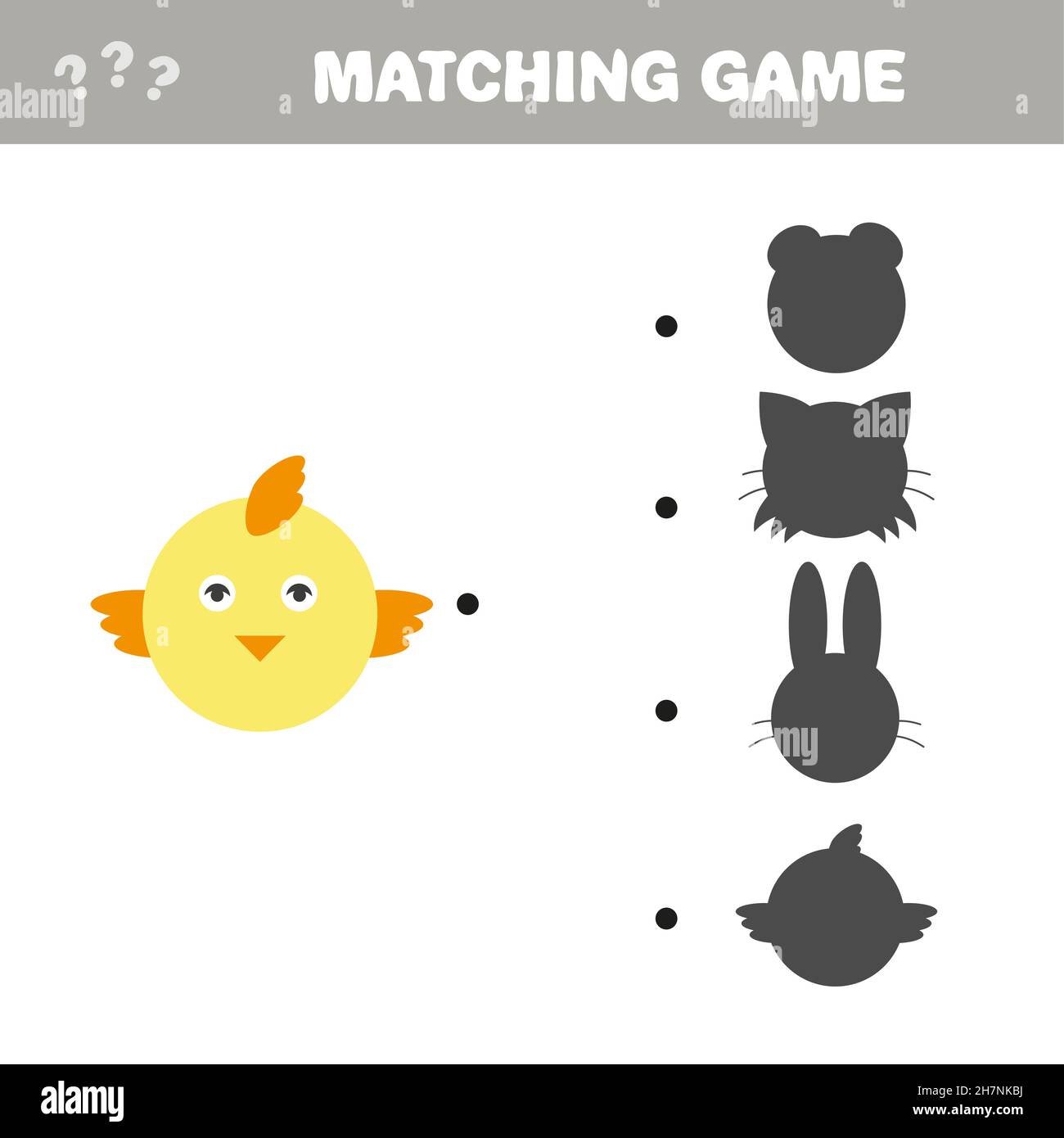 Shadow matching game. Vector Illustration of make the right choice and ...