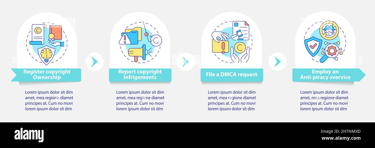 Piracy prevention vector infographic template Stock Vector