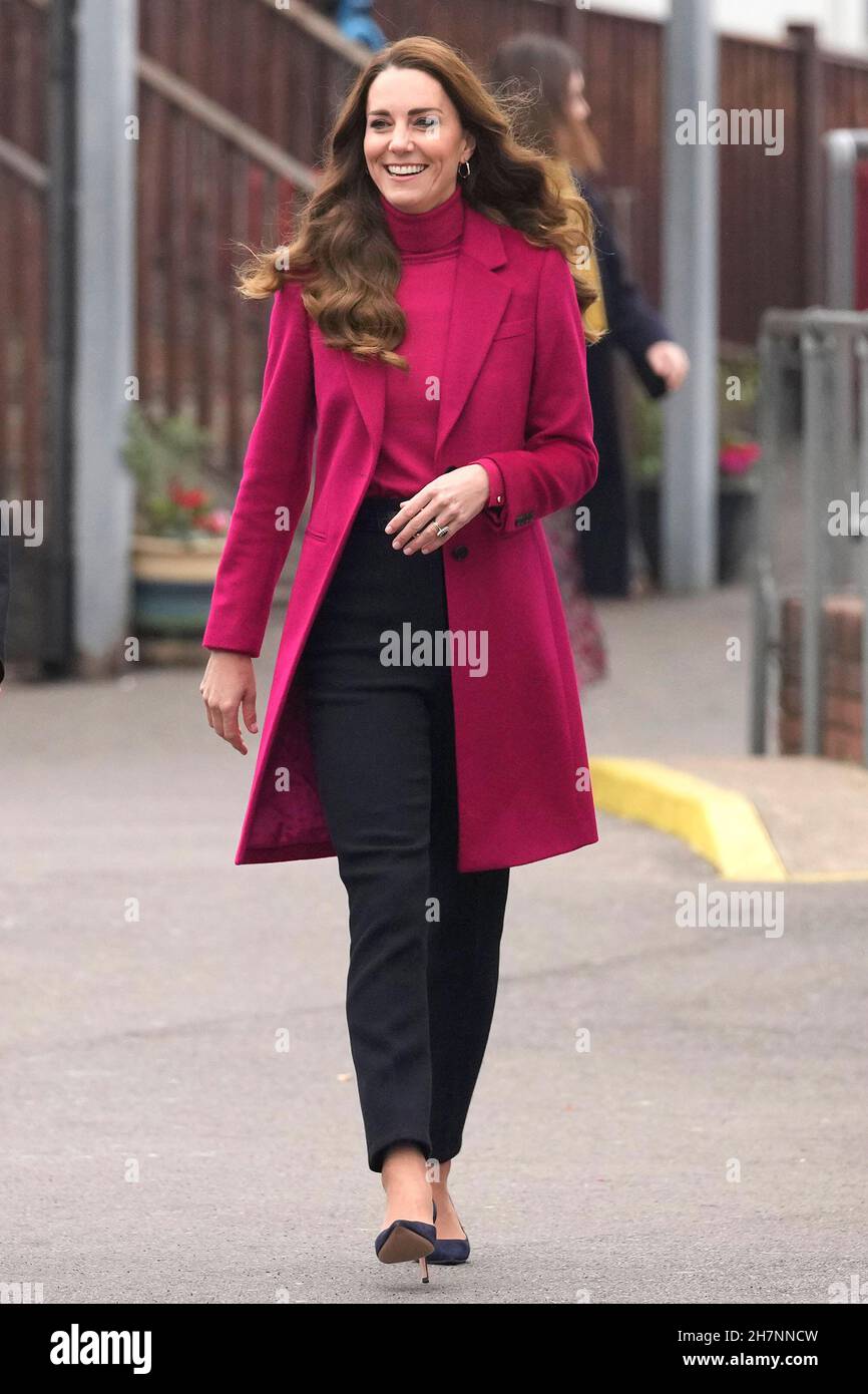The Duchess of Cambridge during a visit to Nower Hill High School in Harrow, north London, to join a science lesson studying neuroscience and the importance of early childhood development. Picture date: Wednesday November 24, 2021. Stock Photo