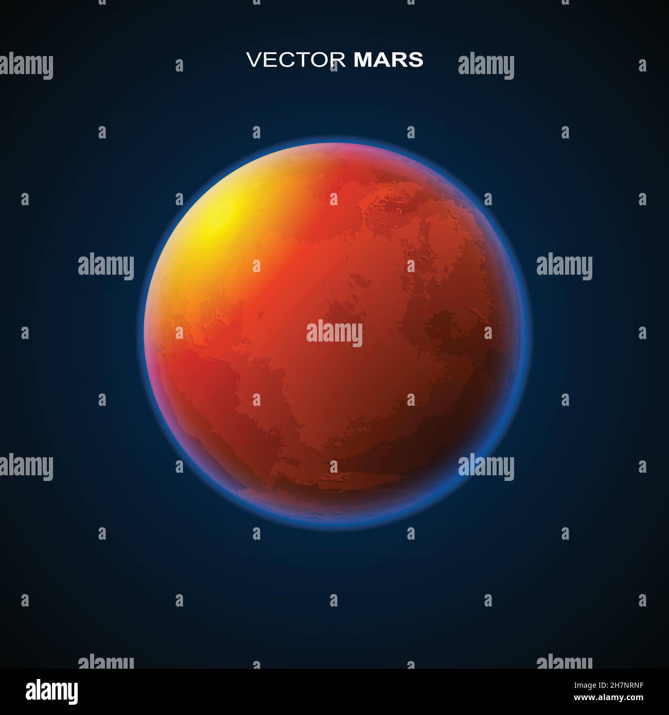 Mars planet 3d vector illustration. Stock Vector