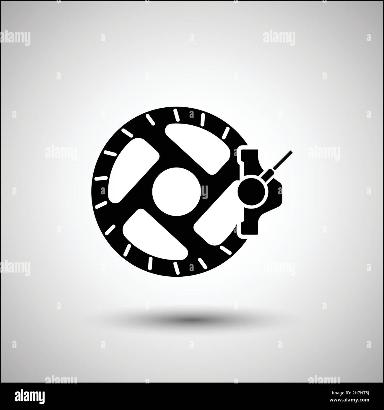 Bicycle disc brake Bicycle accessories vector icon. Stock Vector