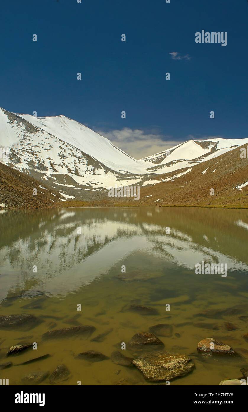 Glacial lake in Ladakh himalaya, India Stock Photo