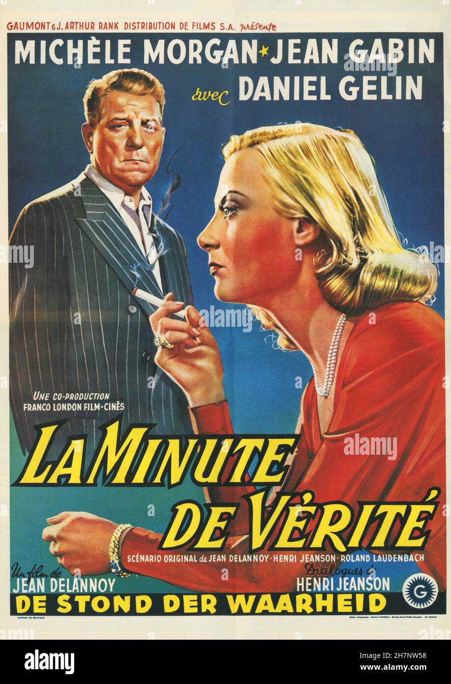 La Minute de vérité Year: 1952  France Director: Jean Delannoy Belgian poster Stock Photo